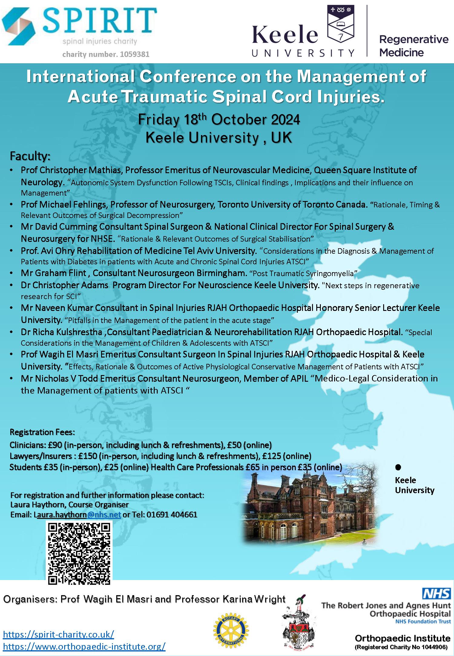 International Conference on the Management ofAcute Traumatic Spinal Cord Injuries